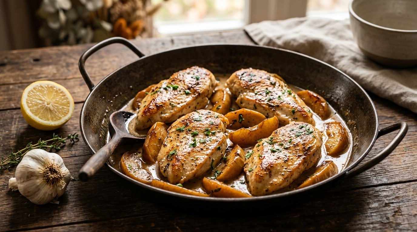 Kipfilet met Gebakken Appels