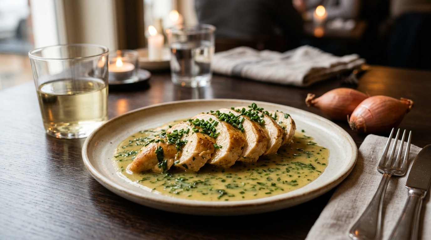 Kipfilet met Peterselie Wijnsaus