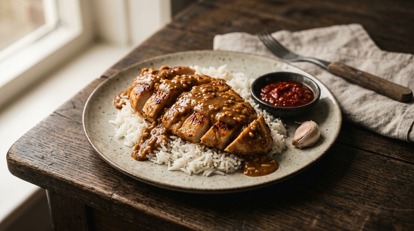 Kipfilet met Pindasaus