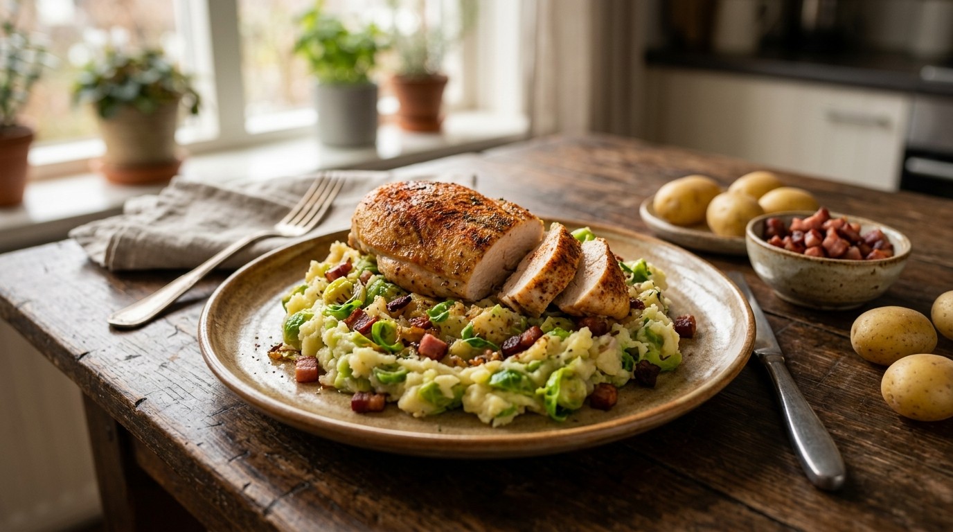 Kipfilet met Spruitenstamppot
