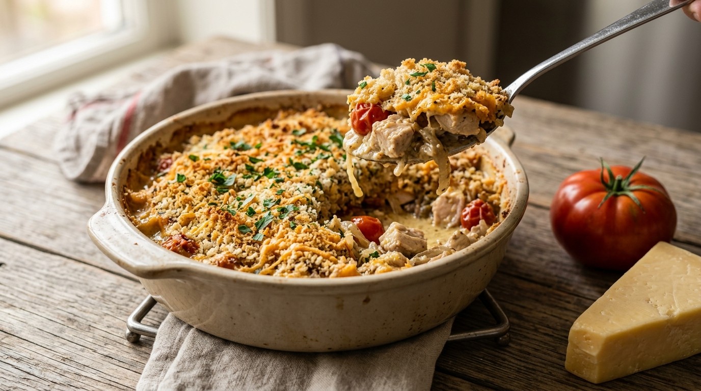 Kipgratin met Broodkorstje