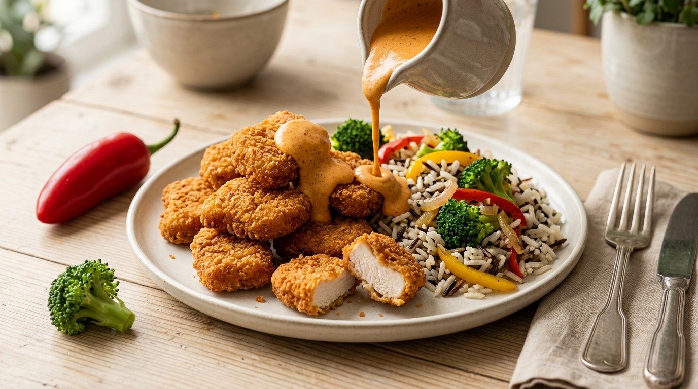Kipnuggets met Romige Mexicaanse Saus recept Kipnuggets met Romige Mexicaanse Saus recept