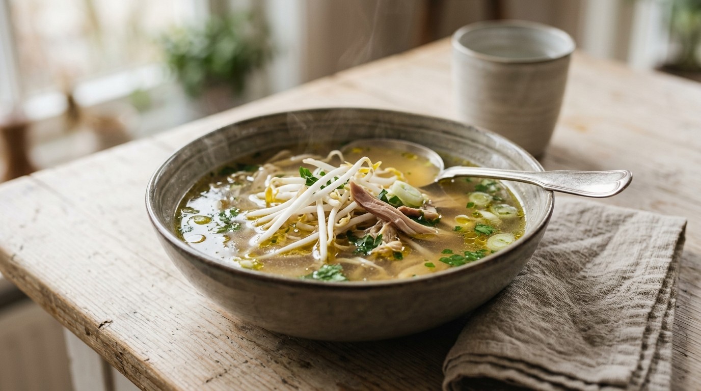 Kippenbouillon met Taugé recept Kippenbouillon met Taugé recept