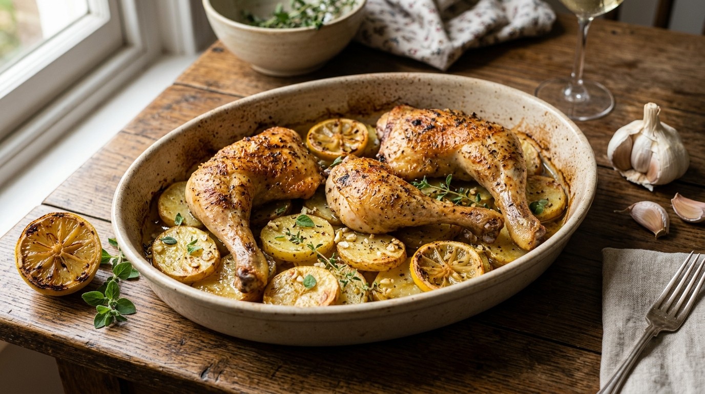 Kippenbout uit de Oven met Aardappelschijfjes
