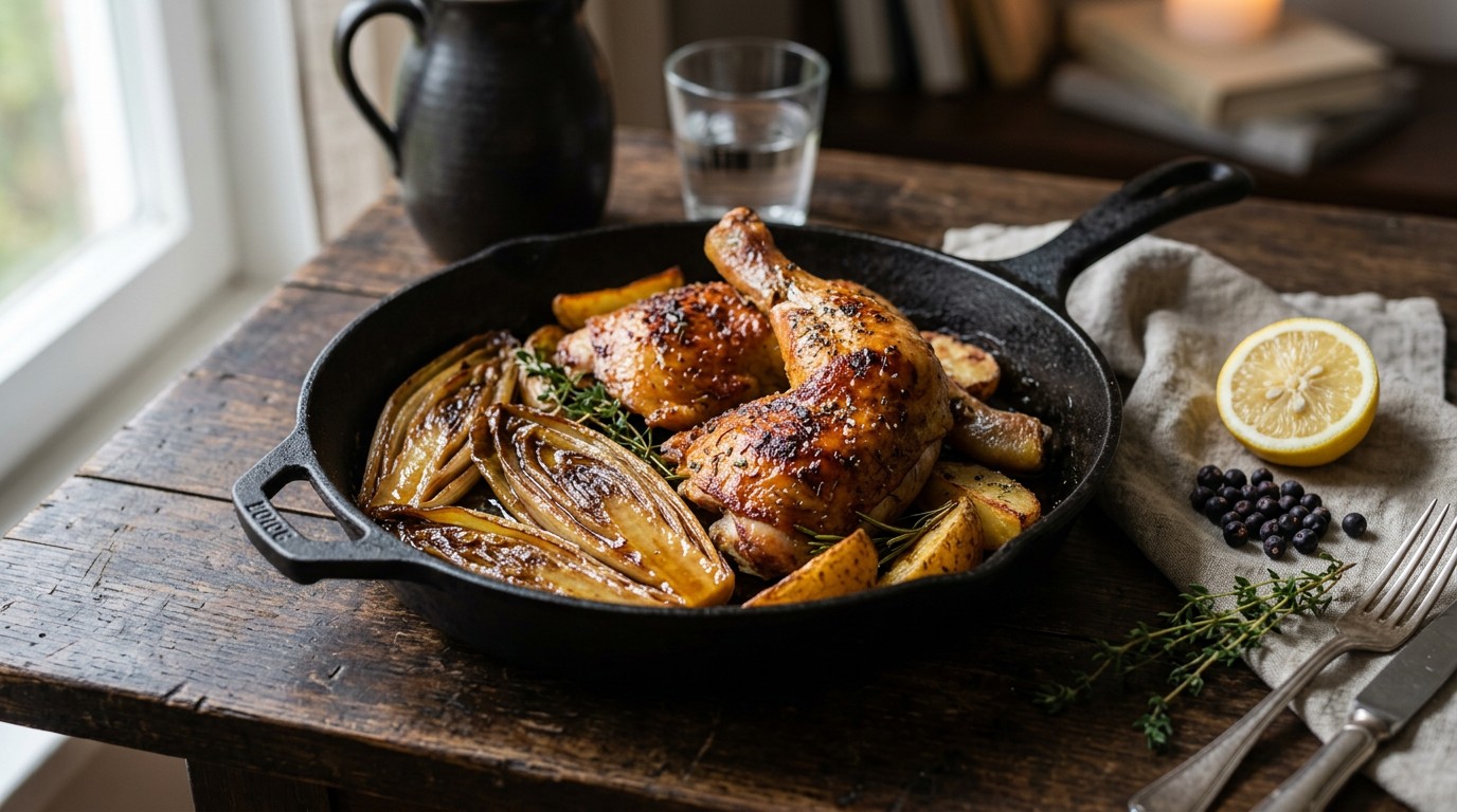Kippenbouten met Gekarameliseerde Witlof recept Kippenbouten met Gekarameliseerde Witlof recept
