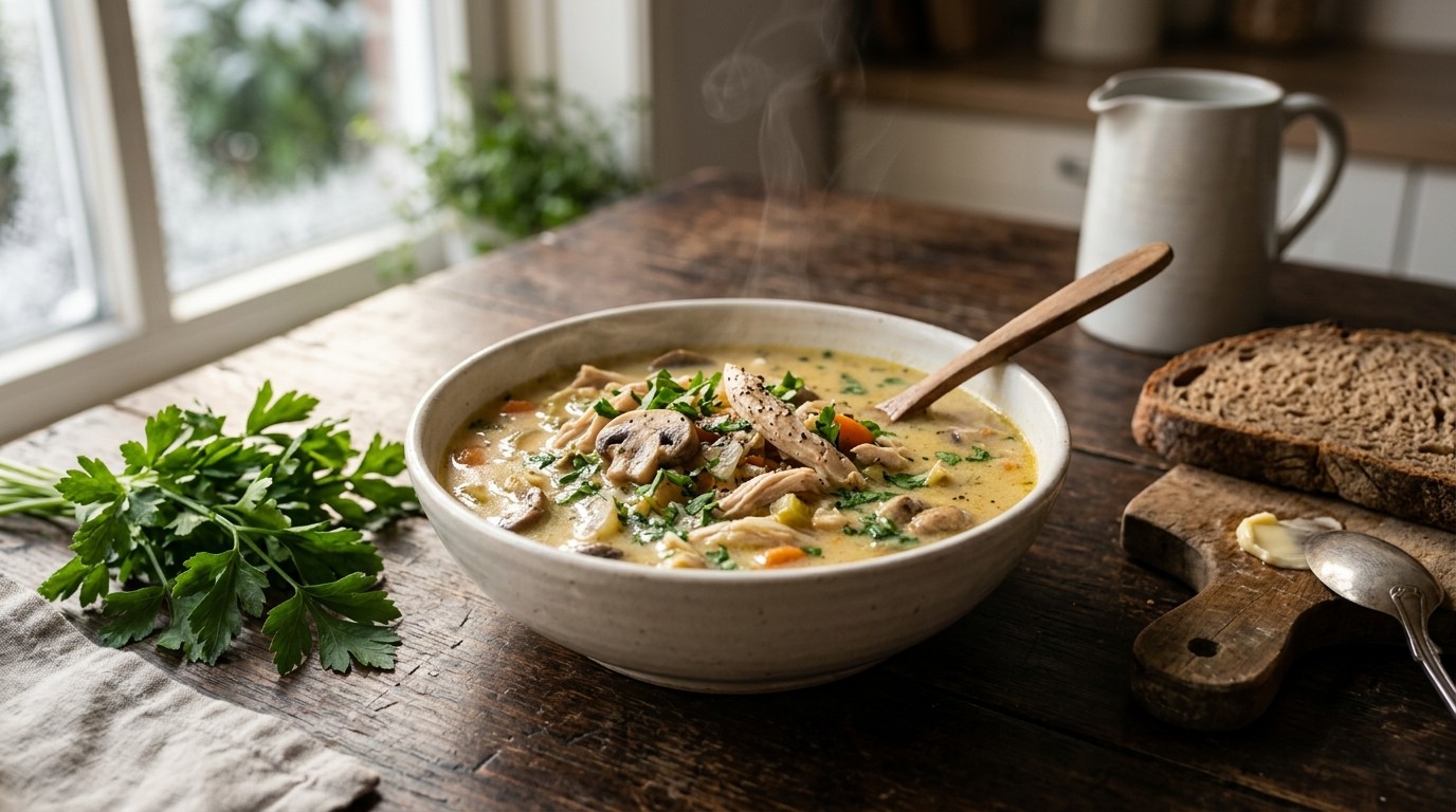 Kippensoep met Champignons