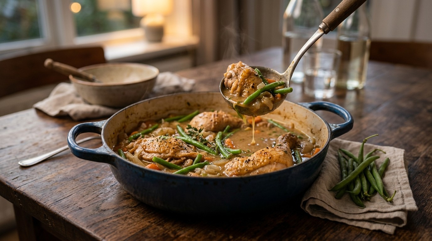 Kippenstoofpot met Sperziebonen recept Kippenstoofpot met Sperziebonen recept