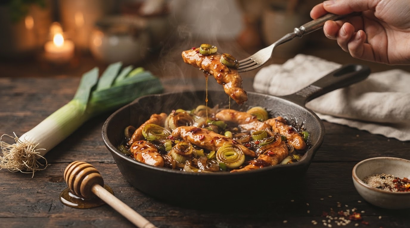 Kipreepjes met Prei en Honing recept Kipreepjes met Prei en Honing recept