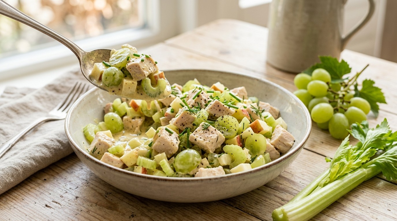 Kipsalade met Curry-yoghurtdressing