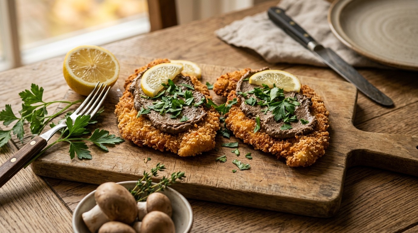 Kipschnitzels met Champignonpâté recept Kipschnitzels met Champignonpâté recept