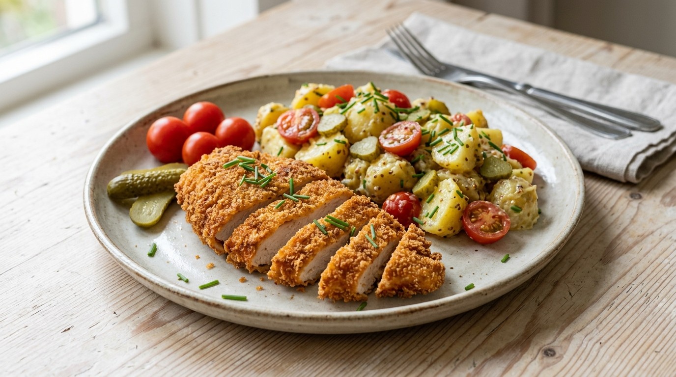 Knapperige Kipfilet met Aardappelsalade