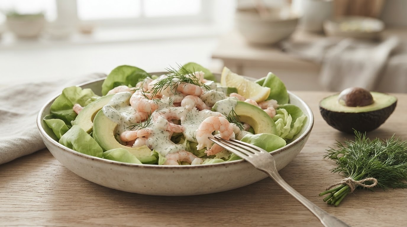 Knoflook-garnalensalade