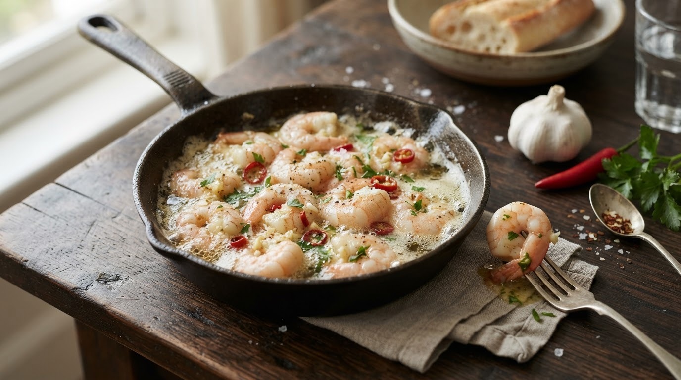 Knoflookscampi recept Knoflookscampi recept
