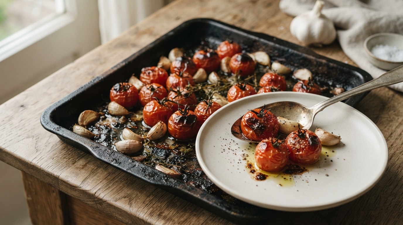 Knoflooktomaten uit de Oven recept Knoflooktomaten uit de Oven recept