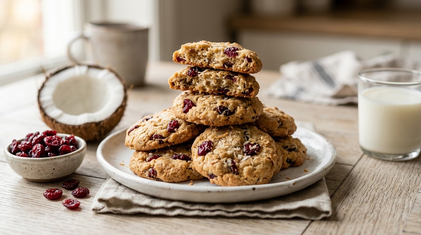 Kokos/cranberry-boterkoekjes