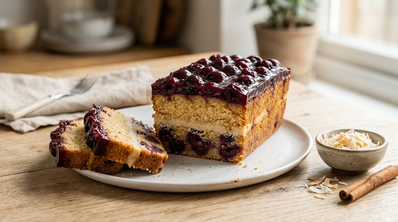 Kokos-Kersen Cake (Lactosevrij)