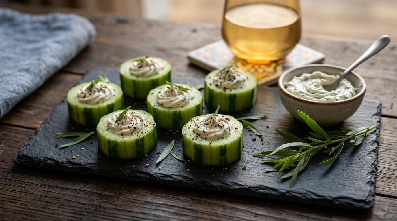 Komkommerschaalhapje recept Komkommerschaalhapje recept