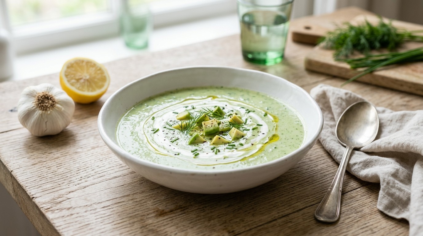 Komkommersoep met Karnemelk en Avocado recept Komkommersoep met Karnemelk en Avocado recept