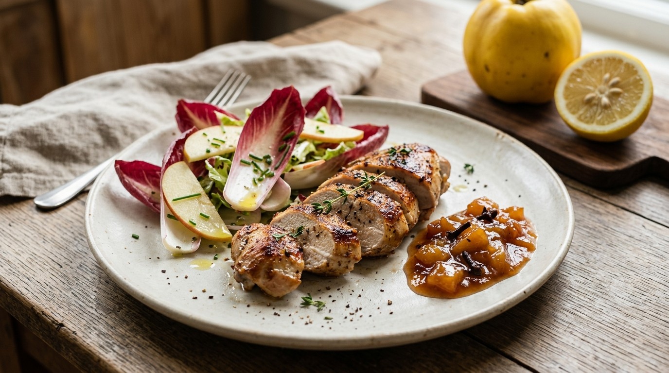 Konijn met Salade van Roodloof en Chutney