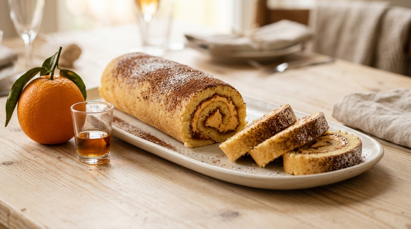 Koninginnenrol met Grand Marnier, Marmelade en Slagroom