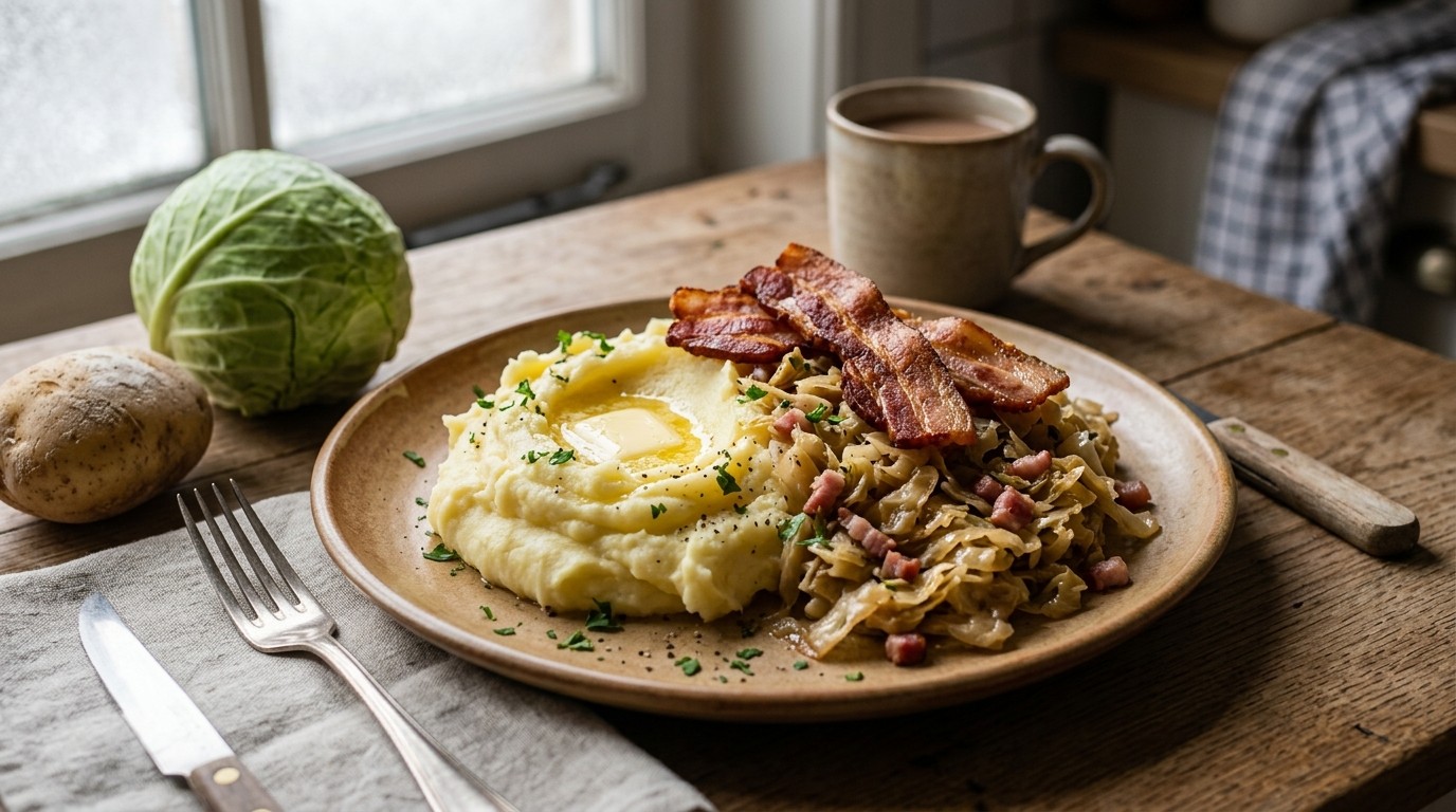 Kool met Aardappelpuree en Spek