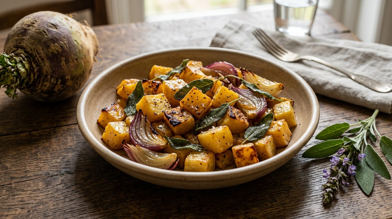 Koolraap, ui, Salie Schotel recept Koolraap, ui, Salie Schotel recept