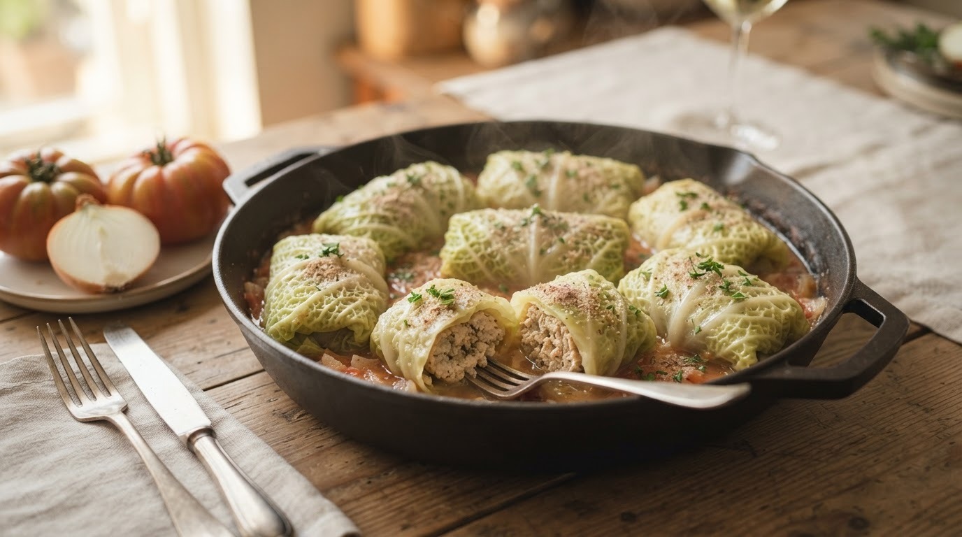 Koolrolletjes met Kippegehakt