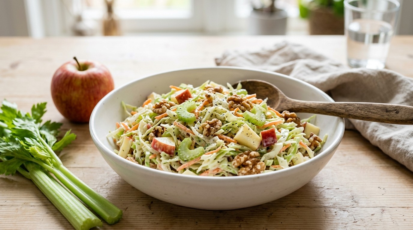 Koolsalade met Bleekselderij en Walnoten