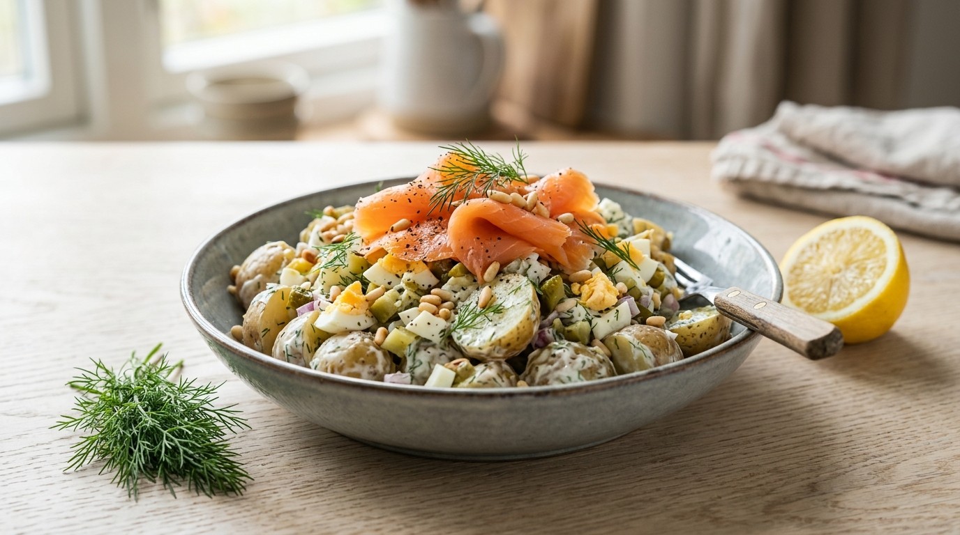 Krieltjessalade met Gerookte Zalm en Dille