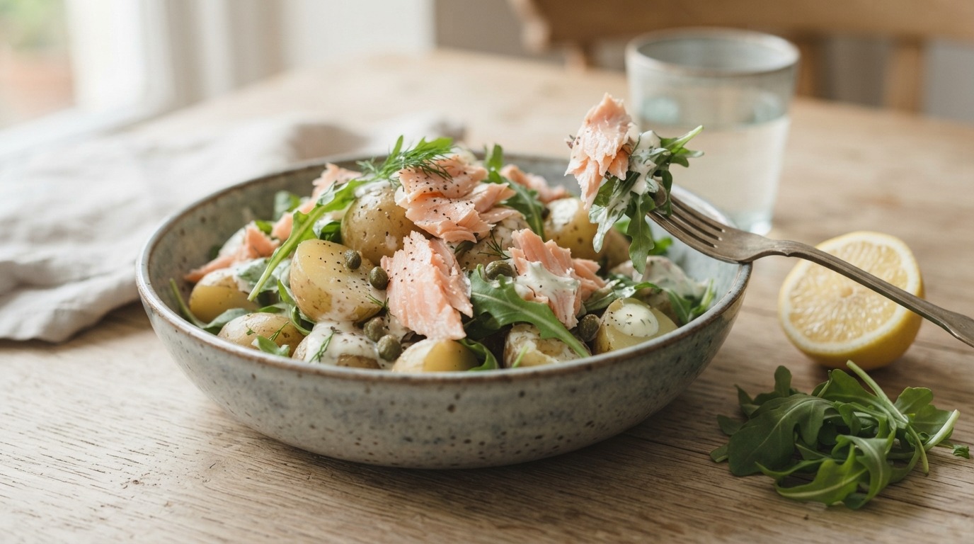 Krieltjessalade met Zalm en Rucola