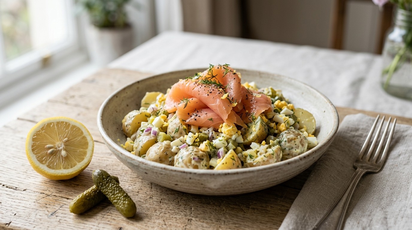 Krieltjessalade met Zalm