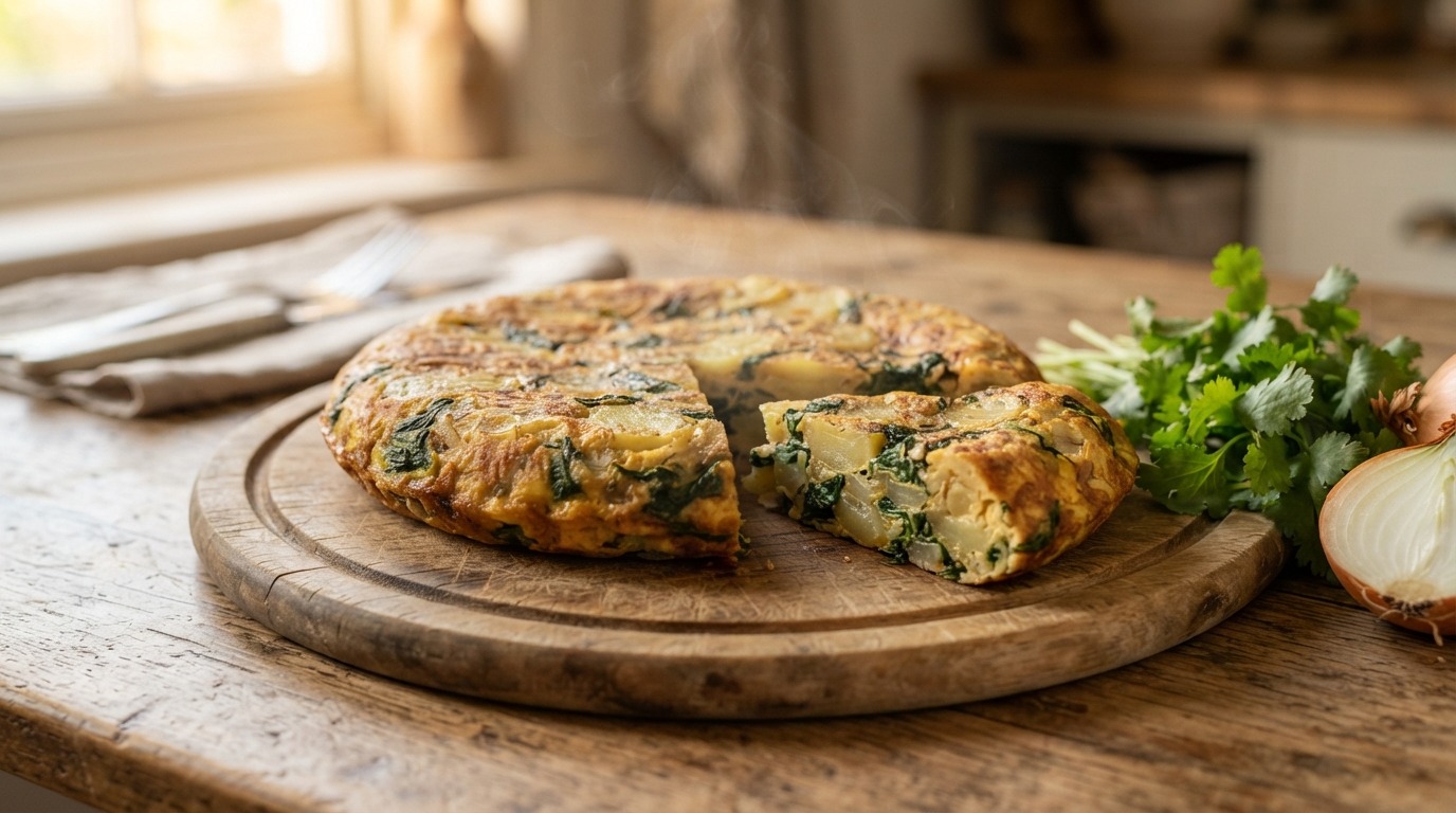 Krieltortilla met Spinazie