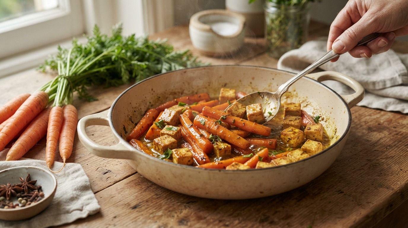 Kruidige Wortels met Tofu recept Kruidige Wortels met Tofu recept