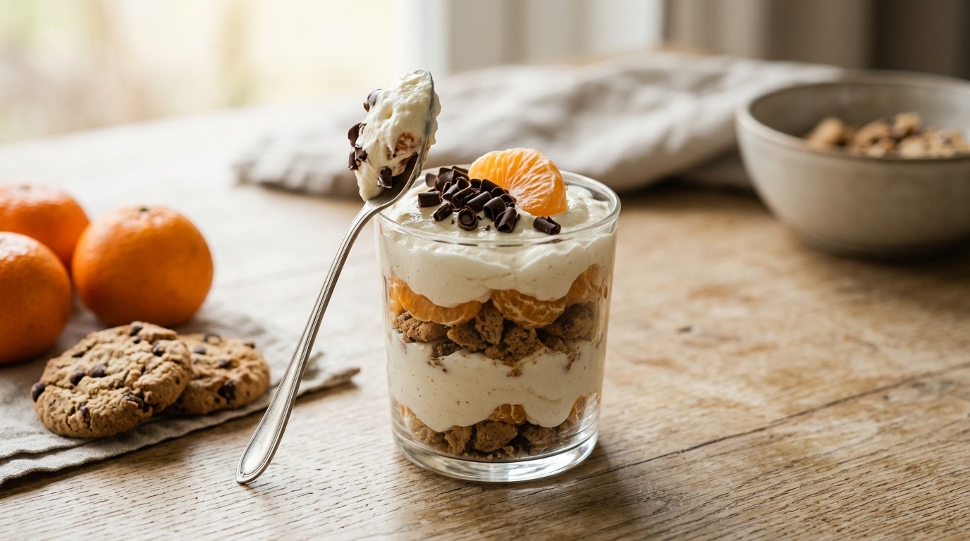 Kwark met Mandarijn en Chocoladechips recept Kwark met Mandarijn en Chocoladechips recept