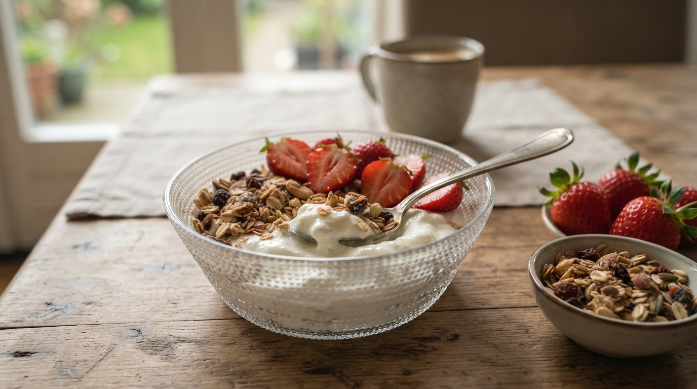 Kwark met Muesli en Aardbei