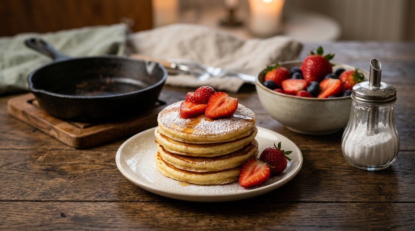 Kwarkpannenkoekjes met Aardbeien Voor Gourmet