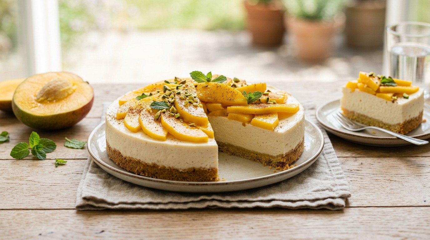 Kwarktaart met Mango
