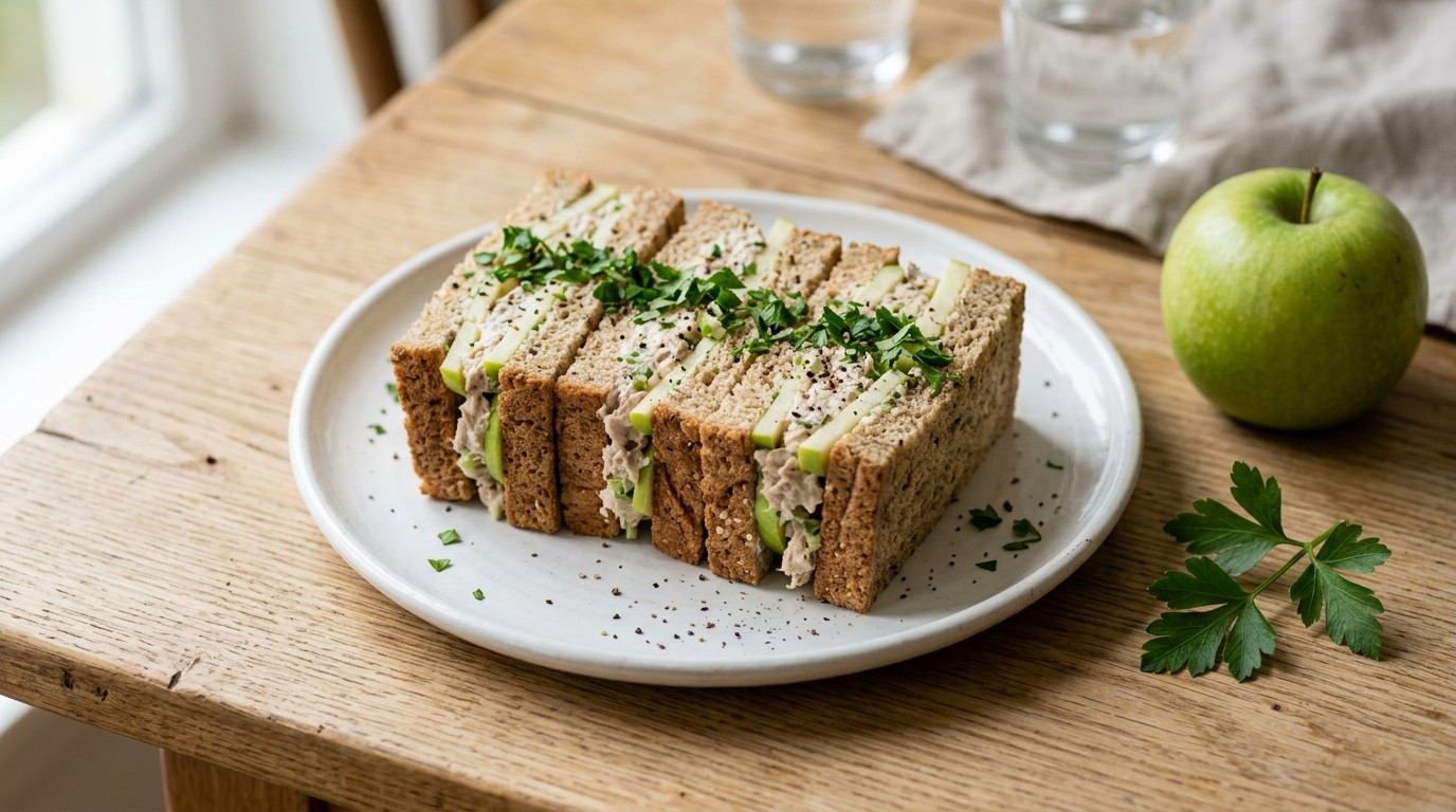 Laagjes Sandwich met Appel en Tonijn recept Laagjes Sandwich met Appel en Tonijn recept