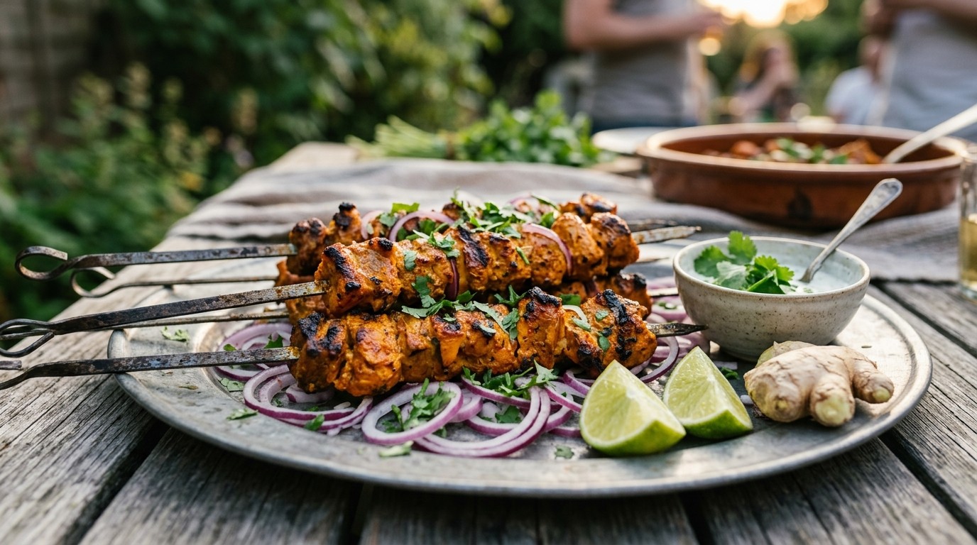 Lams Tikka aan een Spies
