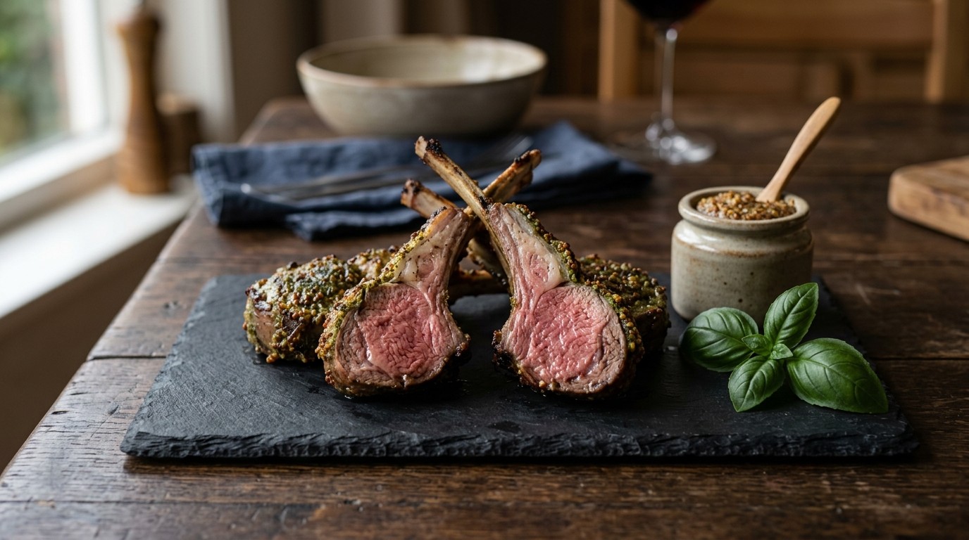 Lamskoteletjes met Groene Pesto