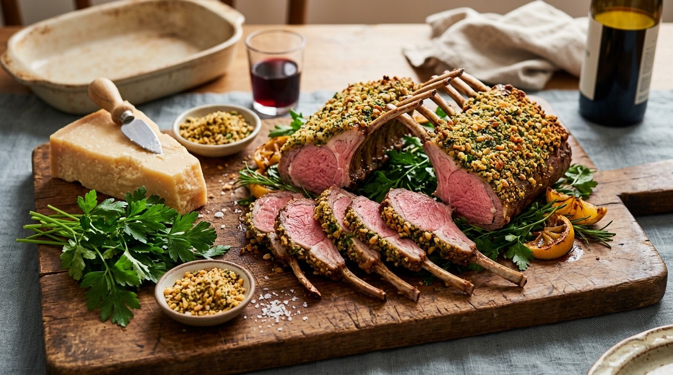 Lamsrack met Parmezaanse Kaaskorst