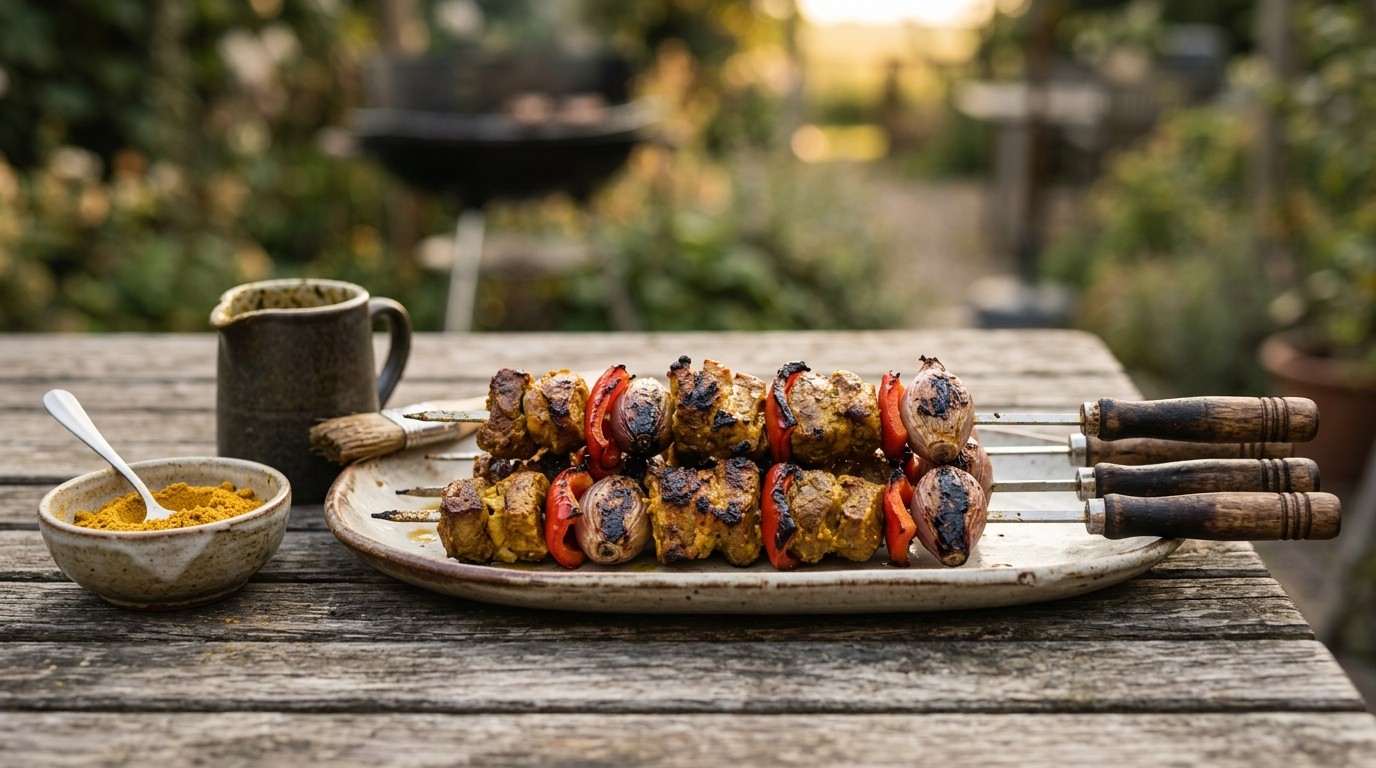 Lamsspiesjes met Paprika en Sjalotjes