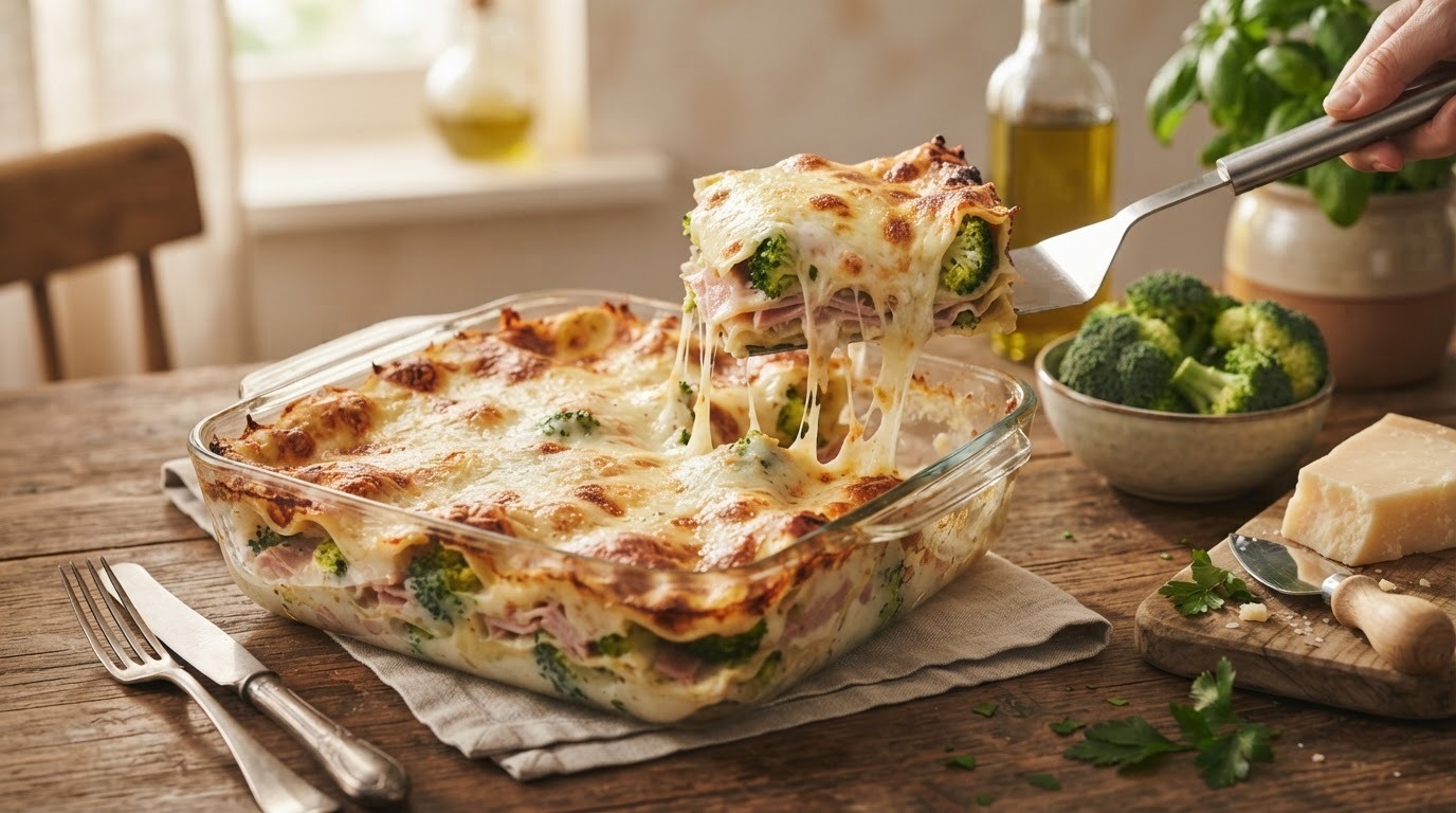 Lasagna met Broccoli en ham