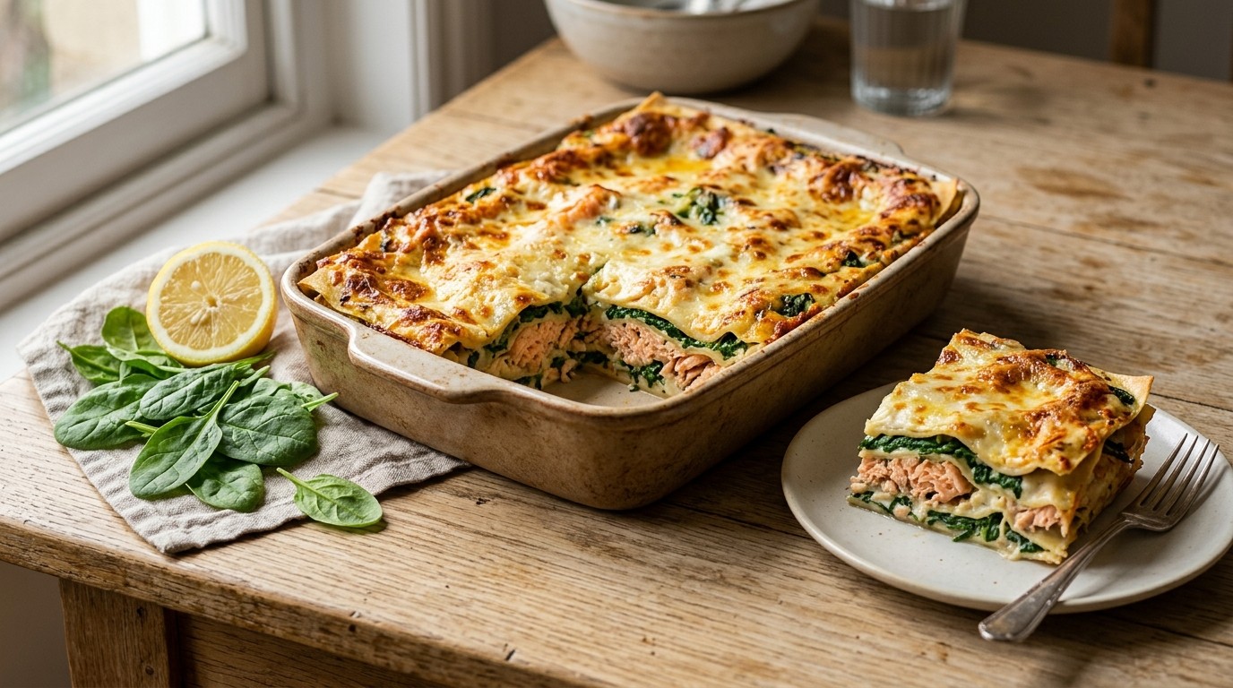 Lasagne van Zalm en Spinazie