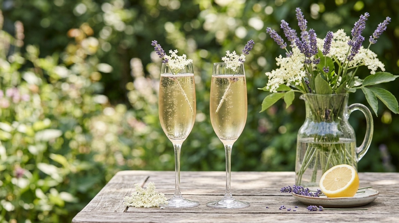 Lavendel-vlierbloesemchampagne
