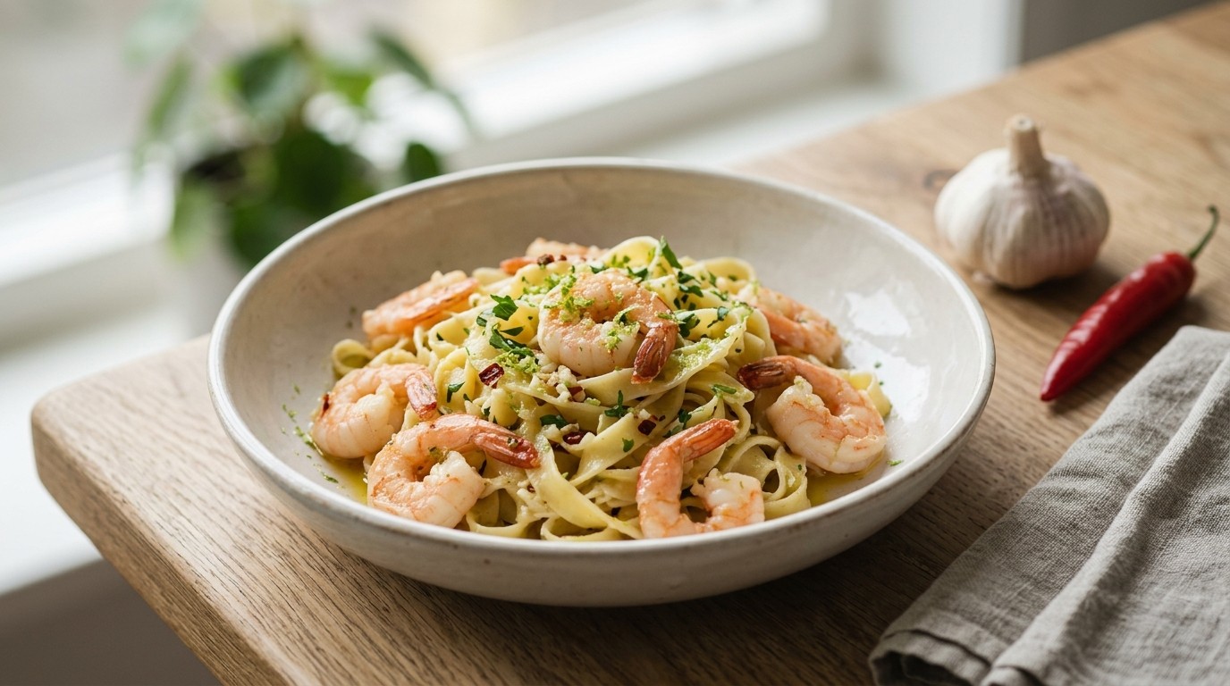 Limoenpasta met Garnalen recept Limoenpasta met Garnalen recept