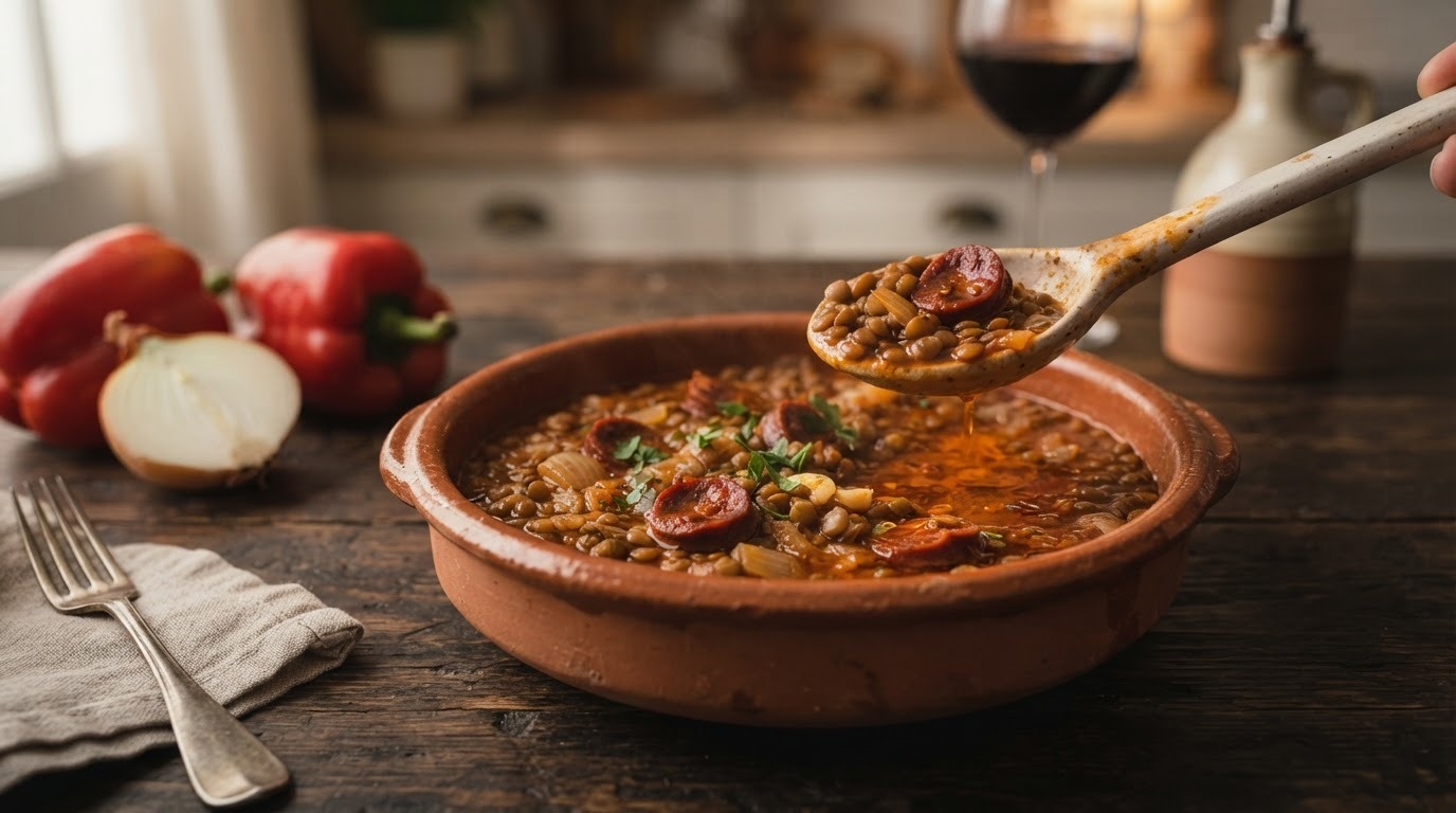 Linzen met Chorizo