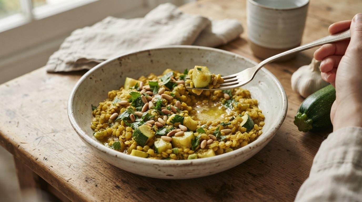 Linzen met Courgette en Pittige Kruiden