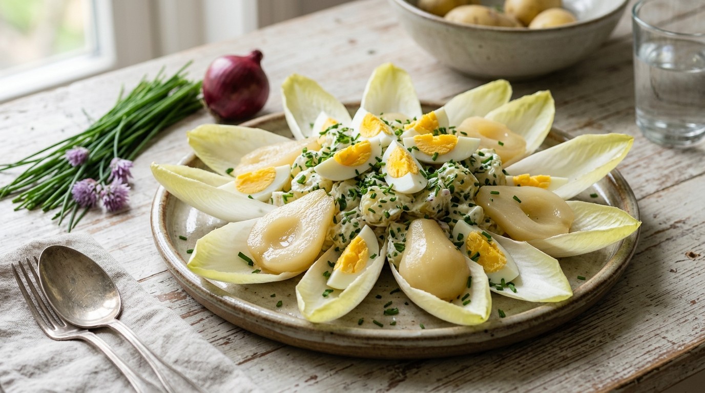 Lofsalade met ei en Peertjes recept Lofsalade met ei en Peertjes recept