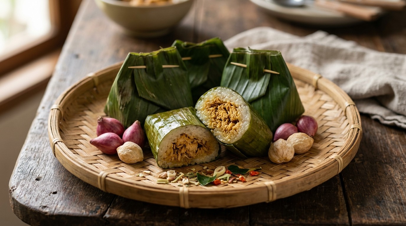 Lumper (rijstrolletjes met Kipvulling)